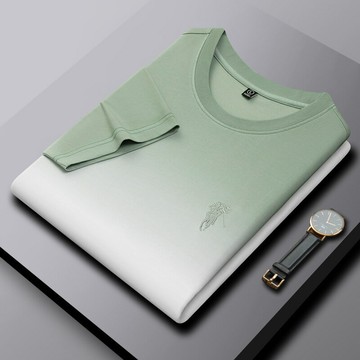 【新款熱賣】男裝夏季短t保羅馬球風格商務休閑螺紋領口圓領短袖T恤男士