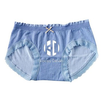 內褲女士蕾絲無痕純棉中腰夏季薄款甜美少女日系三角短褲全棉夏天【聚物優品】