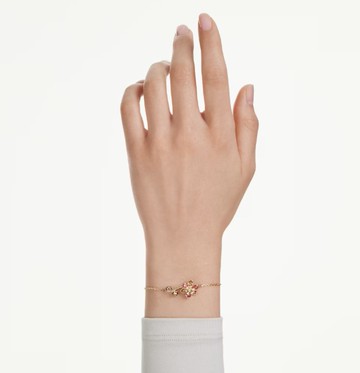 【Swarovski 施華洛世奇】 Idyllia 手鏈 (混合式切割 花朵 漸層色 鍍金色色調)(5732423)