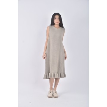 (S) indibrand質感針織無袖綠色洋裝二手衣