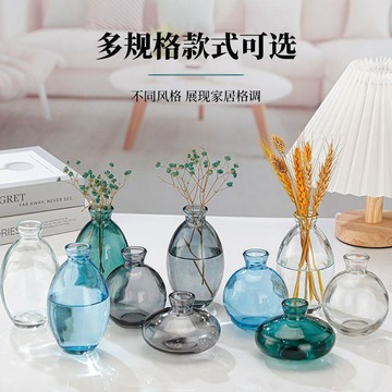 💥臺灣有貨🌈免運!💥新款球形大肚子小花瓶小口徑圓形北歐風辦公室檯面小花瓶
