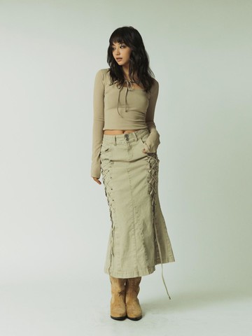 Corset Mermaid Skirt - Beige