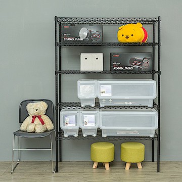 dayneeds 荷重型 120x45x180cm五層烤漆黑波浪架 超強耐重/倉儲架/置物架