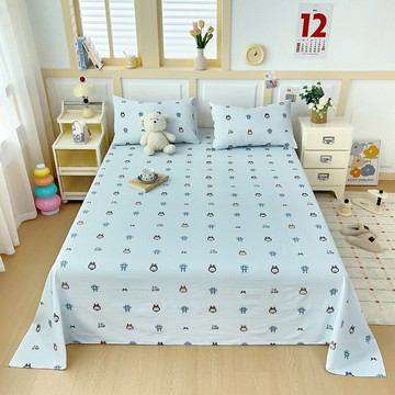 小清新親膚水洗棉雙層紗床單單件家用榻榻米加大被單小碎花墊單子