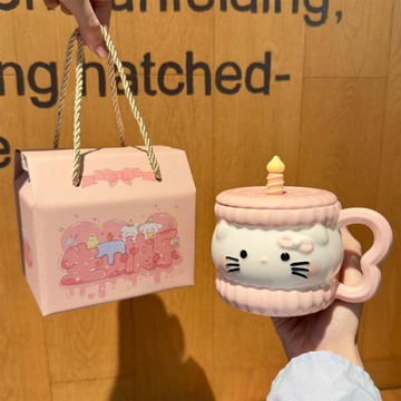 台灣出貨🎊ins風馬克杯可愛k貓陶瓷水杯校園家用送女生高顏值生日禮物伴手禮平價推薦🧨