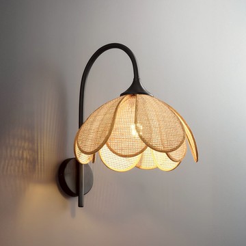 E27手工竹編花型壁燈｜C01-11-60251