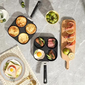 煎雞蛋漢堡鍋家用煎蛋早餐雞蛋堡煎鍋不沾平底四孔雞蛋鍋模具
