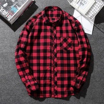 格子襯衫男士長袖加肥加大寬松胖子休閑襯衣韓版潮流帥氣寸衫春季