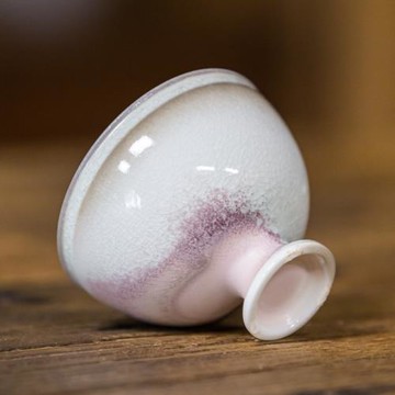 拾閑孤品柴燒瑪瑙粉茶杯純手工支釘燒主人杯玉泥櫻花粉品茗杯單杯