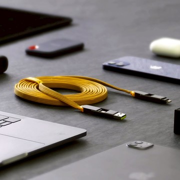 瑞士|六合一 100W PD 極速快充傳輸線 (200cm) -incharge XL 冰鑽白