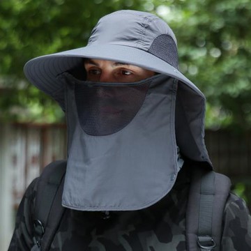 防曬帽子男防紫外線戶外工作遮陽帽大檐太陽帽釣魚帽登山夏季漁夫
