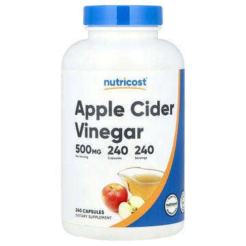 Nutricost, 蘋果醋，500 毫克，240 粒膠囊