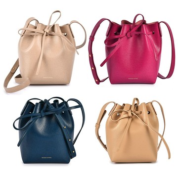 Mansur Gavriel Saffiano防刮皮革Mini Mini斜背包 水桶包(任選)｜GoBrand購名牌