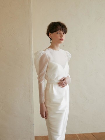 Long-sleeved Slip Dress
