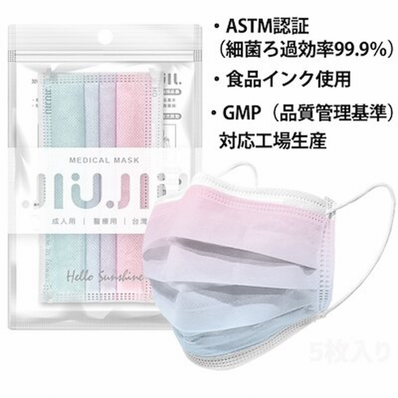 Jiujiu ジュジュ サージカル 不織布 マスク ユニコーンブルー 5枚入り 台湾製 医療用 99 9 ウィルスカット おしゃれ 人気 食品インク使用 正規品 カラーマスク 通販 Lineポイント最大1 0 Get Lineショッピング