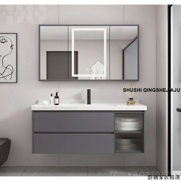 免運 可開發票 【破損包賠】隱藏式風水鏡浴室櫃組合浴櫃組陶瓷一體盆衛生間實木洗臉盆洗手盆洗漱臺BOW15