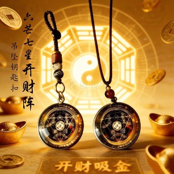 💥在臺24H💥隔日達【先生推薦】2026馬年六芒七星陣能量鑰匙扣掛件招財轉運護身吊墜