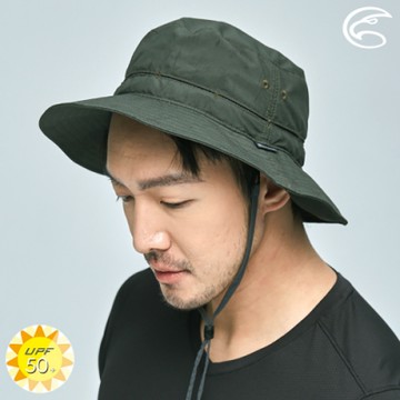 ADISI 抗UV透氣快乾撥水收納護頸兩用印花盤帽 AH21006 (M-L) / 探險森綠