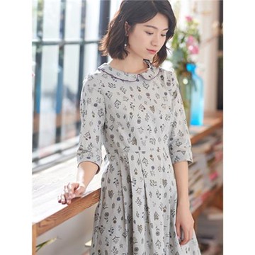 【FQ051-復古文藝風連衣裙】服裝樣板DIY打板裁剪圖女裝衣服紙樣