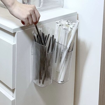 臺灣嚴選吸管收納掛冰箱收納盒奶茶勺子壁掛便攜一次性吸管盒置物架吸管架