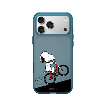 iPhone 17 Pro Max Clear (相機按鈕) 夜幕藍 - 史努比 Snoopy - 騎腳踏車