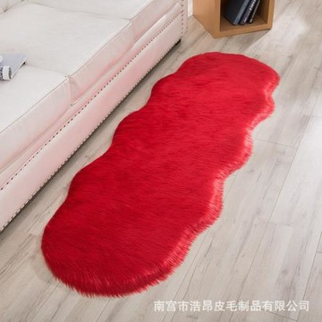 家用客廳歐式仿整張羊皮地毯 仿羊毛地毯地墊 臥室床邊飄窗毛絨墊
