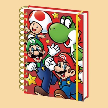 【Paladone UK】任天堂超級瑪利歐 A5 經典角色全員大集合瑪利歐筆記本