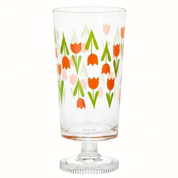 ADERIA 昭和浪漫低腳玻璃杯 - 350ml  鬱金香 透明色  1個