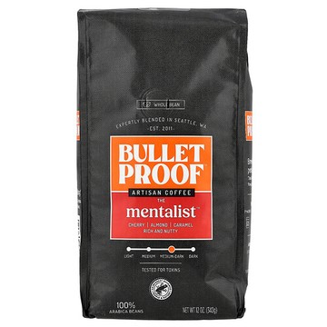 BulletProof, 咖啡，The Mentalist，全豆，中度-深度烘焙，12 盎司（340 克）