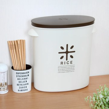 Pearl Life 日本製 儲米桶5kg附量杯 米箱 可直接放入米袋1入 - 棕色