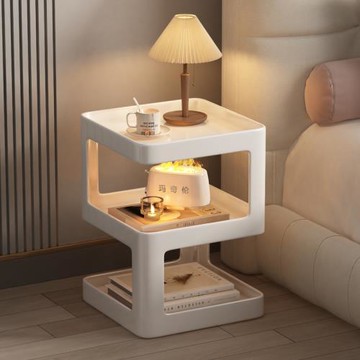 白色邊幾小戶型客廳沙發床頭柜