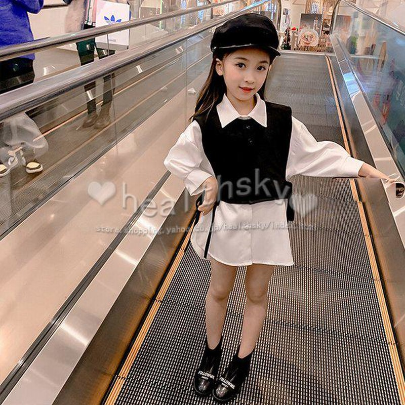 子供服 セットアップ キッズ 女の子 長袖 春 秋 トップス ベスト