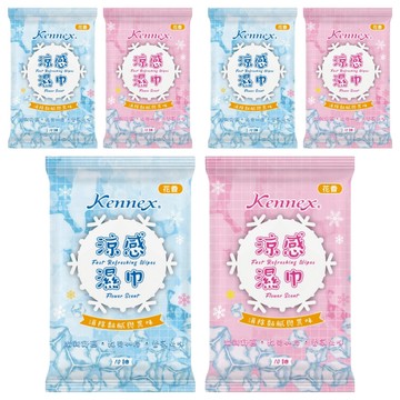 KENNEX 肯尼士 涼感濕巾 花香  6包