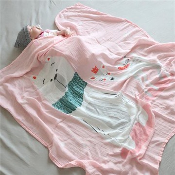 竹棉三伏天兒蓋毯超薄夏季嬰兒可愛蓋巾外出軟糯親膚推車毯包郵