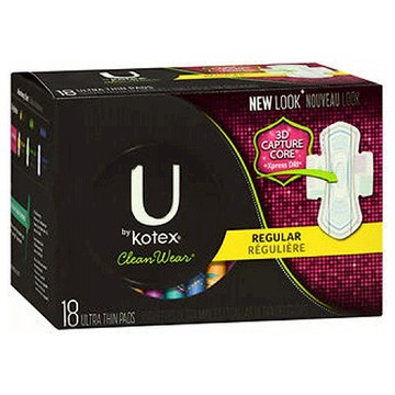 U By Kotex Clean Wear Pads Regular 18 Each by U By Kotex