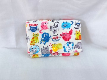 多層次零錢包-白底插畫喵喵