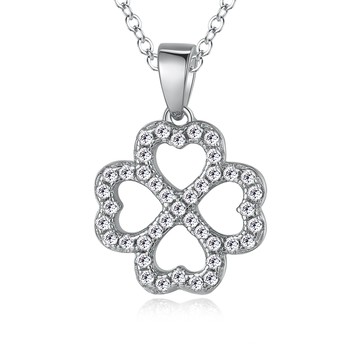 925純銀項鍊．幸運草．四葉草．八心八箭．生日禮物．CS5023