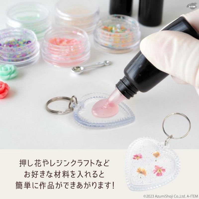 フォトフレームアクリルキーホルダー ハート 10個セット