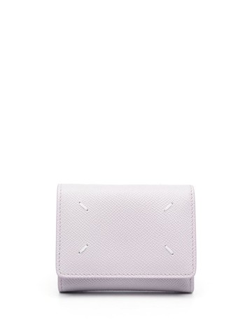 Maison Margiela - tri-fold leather wallet - unisex - Calf Leather/Calf Leather/Viscose - One Size - Purple