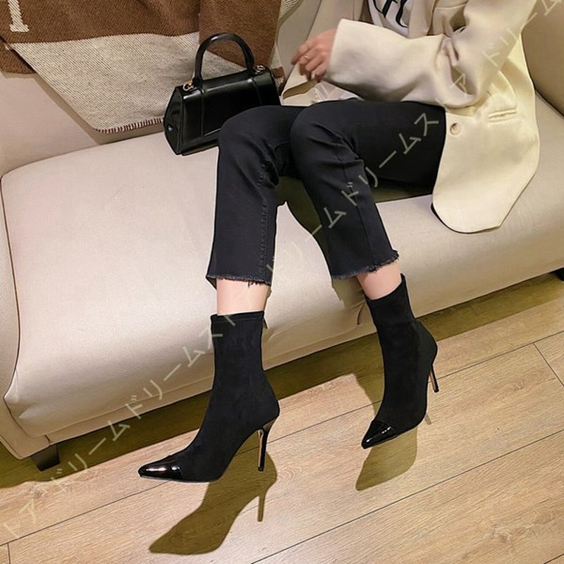 レディース ソックスブーツ 8cmヒール ストレッチ オシャレ 美脚 フィット感 ハイヒール 細見せ 無地 ベーシック ポインテッドトゥ 疲れない 滑り止め 可愛い 通販 Lineポイント最大0 5 Get Lineショッピング