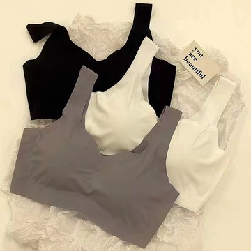 🌟蝦皮優選🌟安心四代冰丝无痕内衣女小胸聚拢无钢圈透气舒适少女文胸透气冰丝