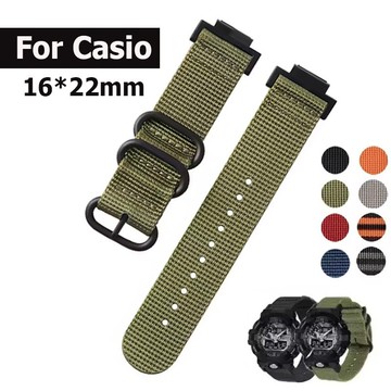 16 * 22 毫米尼龍錶帶適用於卡西歐 GA2100 DW-5600/5610/6900/9052 GW-M5610