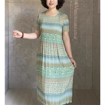 【KEITH-WILL歐風】漸層變色壓褶風格洋裝(設計師款/褶衣/雪紡/亞麻/小香風)