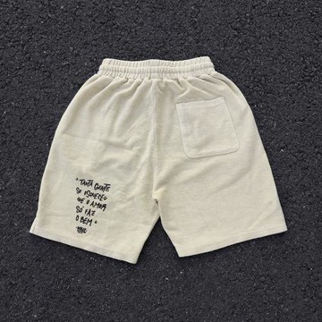450克做舊抓毛 復古vibe小眾oversize高街休閑闊腿短褲五分褲中褲