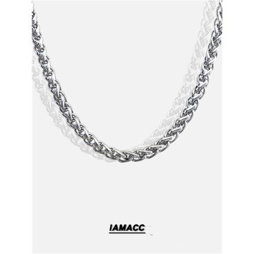 IAM百搭基礎款鈦鋼項鏈潮酷蹦迪情侶男女不掉色粗龍骨鏈hiphop男