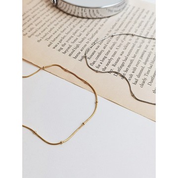 【SK飾品】圓蛇豆豆無吊墜項鍊/鈦鋼項鍊【850960】鎖骨鏈/韓國項鍊