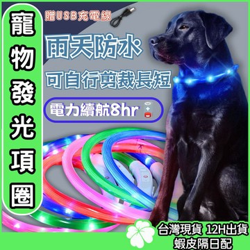 寵物發光項圈【台灣公司 現貨 發票】寵物項圈 發光項圈 發亮項圈 狗項圈發光 狗狗發光項圈 發亮項圈 夜光項圈 led