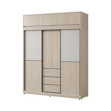 Homelike 喜家居6x7.7尺雙色推門衣櫃(含被櫃)(2502)