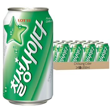 Chilsung 樂天 七星Cider 汽水  350ml  24罐