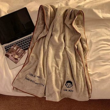 珊瑚絨浴巾套裝 情侶款 家用吸水 柔軟親膚 比純棉更吸水 宿舍家庭 超值2入